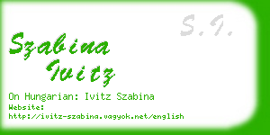 szabina ivitz business card